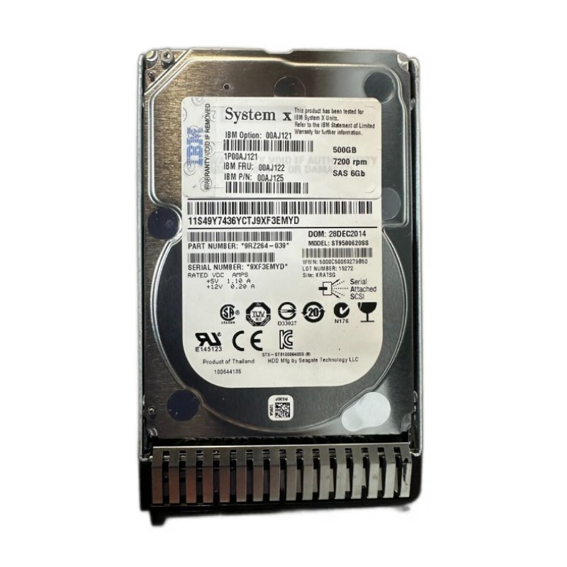 00AJ122 IBM 500GB 7200RPM SAS 6.0 Gbps 2.5 64MB Cache Hot Swap Hard Drive