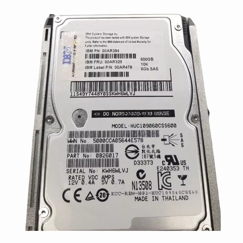 00AR325 IBM 600GB 10K RPM 6Gb/s SAS 64MB Cache 2.5 Inch Hard Drive for Storwize V7000 Gen2
