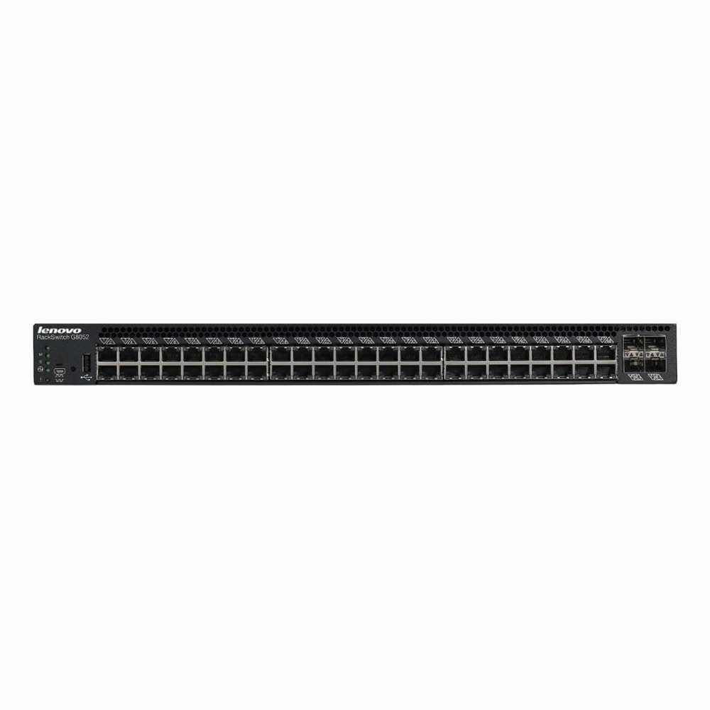 00MY098 Lenovo RackSwitch G8052 48 x Ports RJ-45 1000Base-T + 4 x Ports SFP+ Layer 3 Managed 1U Rack-Mountable Gigabit Ethernet Network Switch