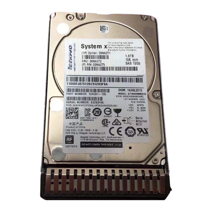 00NA272 IBM 1.8TB 10K RPM 12Gb/s SAS 512e 128MB Cache 2.5-Inch Hard Drive