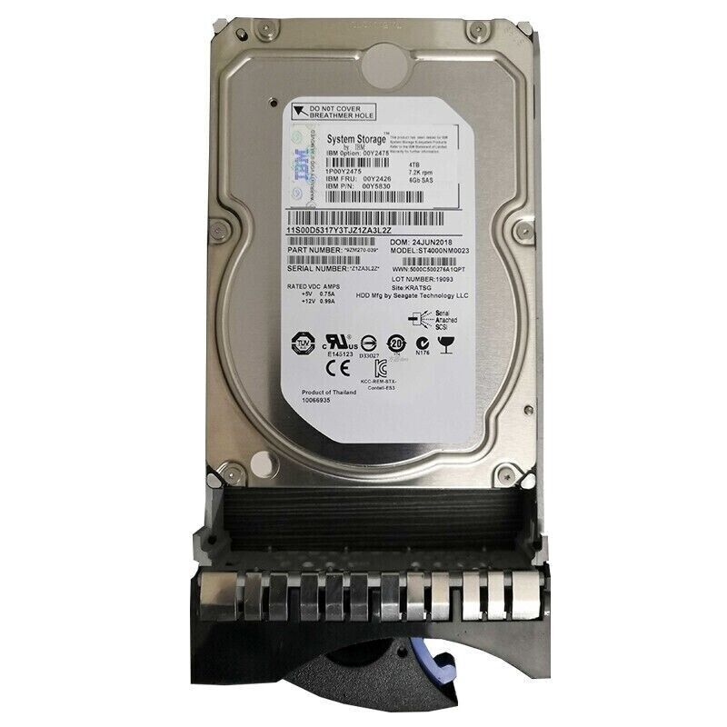 00Y2426 IBM 4TB 7.2K RPM 6Gb/s SAS 3.5-Inch NL Hard Drive with Tray