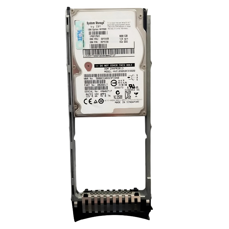 00Y2430 IBM 600GB 10K RPM 6Gb/s SAS 2.5 Inch Hot Swap Hard Drive with Tray for System Storage V3500 V3700