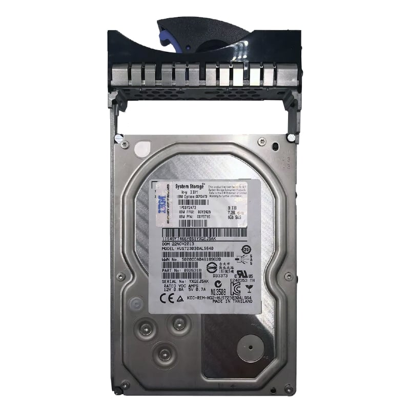 00Y2473 IBM 3TB 7.2K RPM 6Gb/s SAS 512n NL 64Mb Cache 3.5-Inch Hot Swap Hard Drive For V3700
