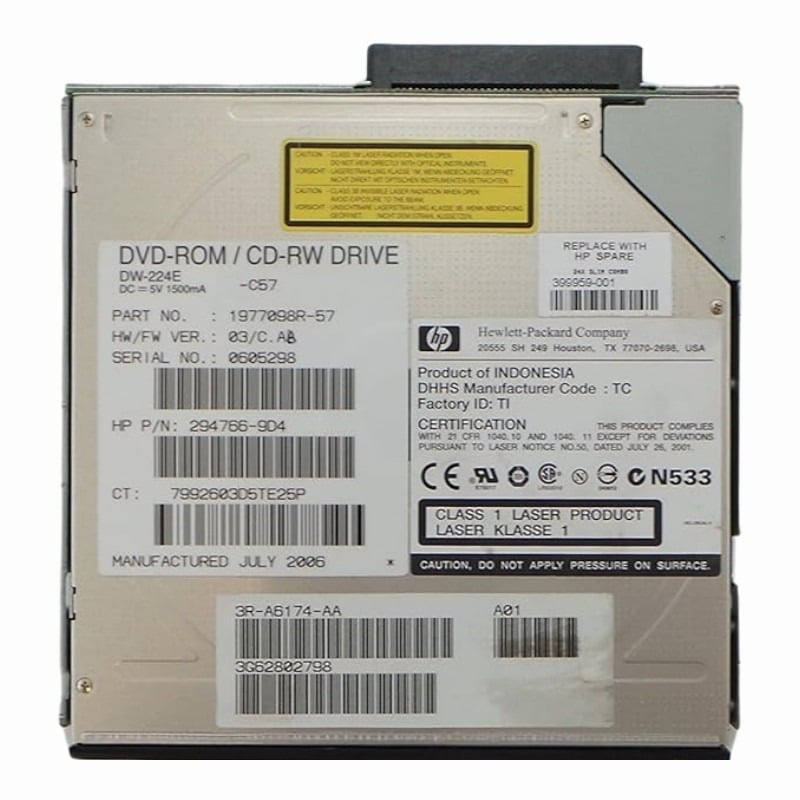 331903-B21 HP 24x Slimline CD-RW / DVD-ROM Combo Drive