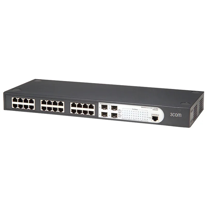 3CBLSG24PWR 3Com 24-Port PoE Gigabit Layer 2 Managed Switch 1U Rack