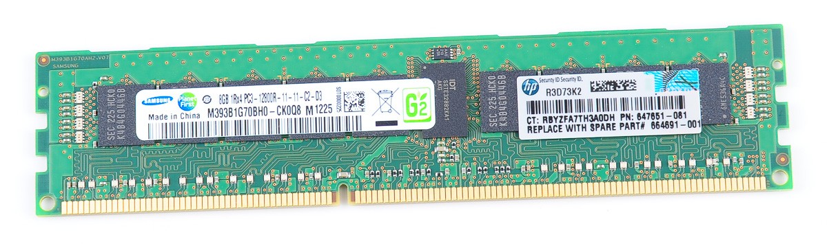 HP 664691-001 8GB Ddr3 1Rx4 1600Mhz PC3-12800 Ecc