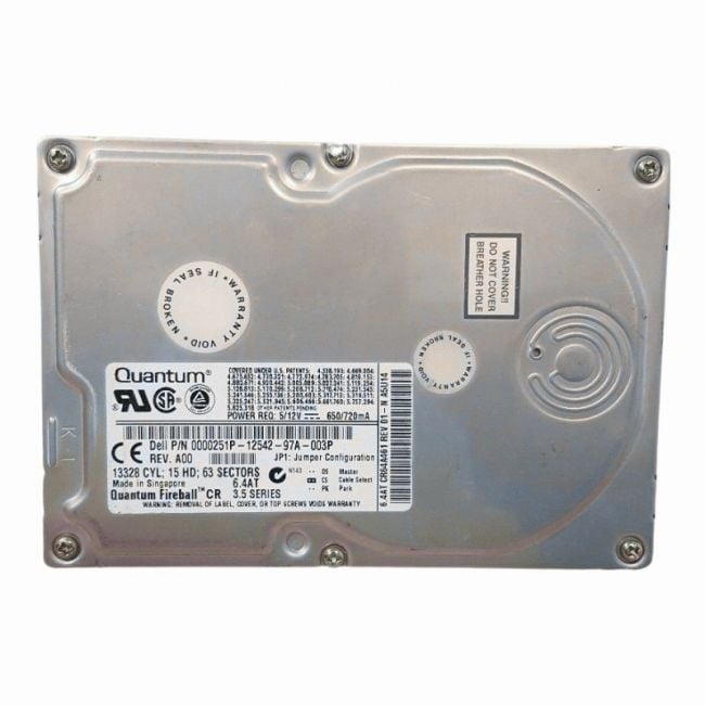0000251P Dell 6.4GB 5.4K RPM ATA-66 512KB Cache 3.5-inch Hard Drive