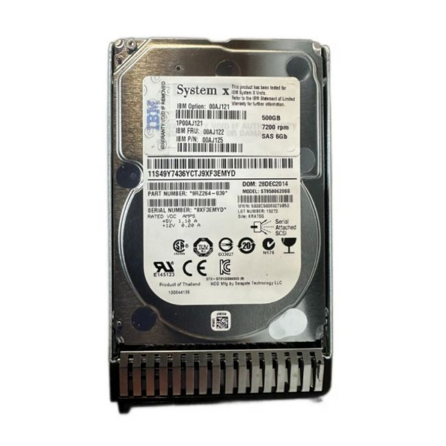 00AJ122 IBM 500GB 7200RPM SAS 6.0 Gbps 2.5 64MB Cache Hot Swap Hard Drive