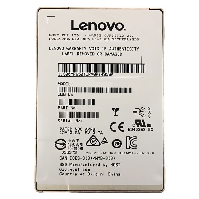 00D5383 Lenovo HGST 300GB SAS 2.5-Inch Hard Drive