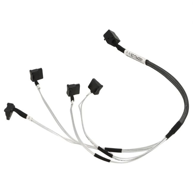 00FL663 Lenovo 440-460mm MiniSASHD to 4SATA 7PIN R/A & Straight Cable