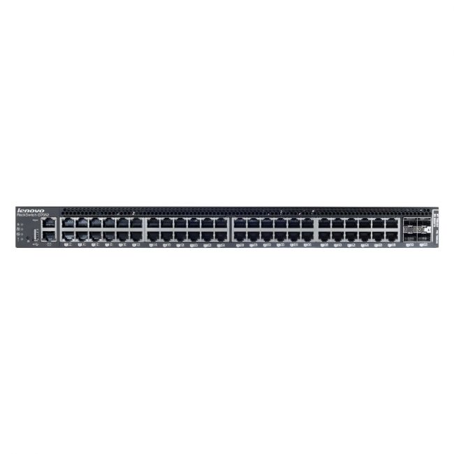 00MY224 Lenovo RackSwitch G7052 48-Port RJ-45 10/100/1000Base-T + 4x SFP+ Layer 2 Managed 1U Gigabit Ethernet Switch