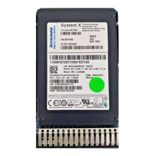 00YC465 Lenovo PM1635 800GB 12Gb/s SAS TLC 2.5-Inch Solid State Drive
