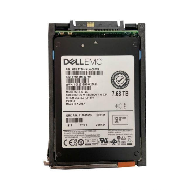 118000634 EMC 7.68TB 12Gb s SAS 2.5 Inch Solid State Drive
