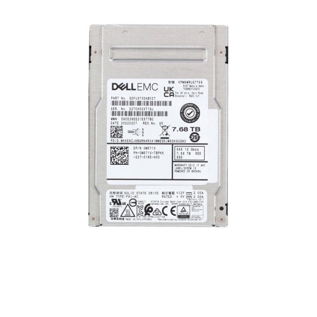 KPM6WRUG7T68 Kioxia PM6-W 7.68TB SAS 12Gb/s 2.5-Inch SED Solid State Drive