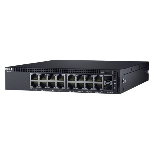 DN_X1018_1.1 Dell X1018 16-Port + 2-Port SFP Layer 2 Managed Switch