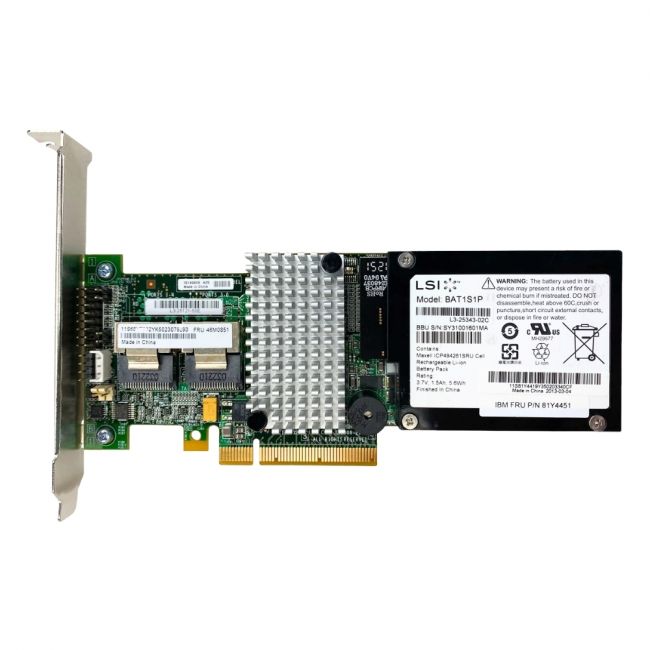 46M0851 IBM ServeRAID M5015 PCIe 2.0 x8 SAS SATA RAID Controller with Battery