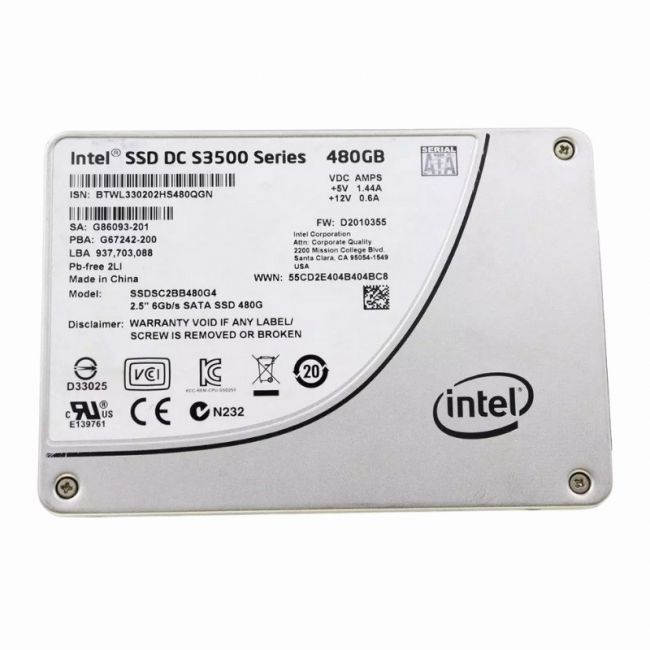 SSDSC2BB480G401 Intel DC S3500 Series 480GB SATA III 20nm MLC 2.5-Inch Internal Solid State Drive