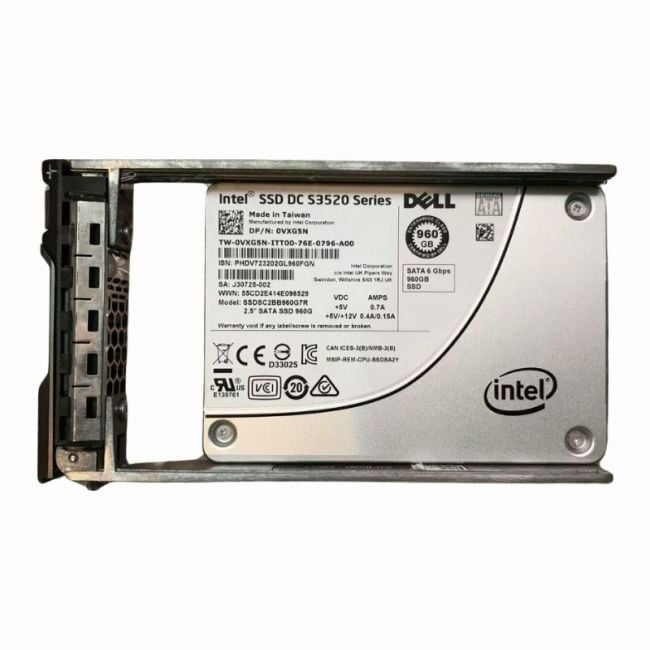 SSDSC2BB960G7R Intel DC S3520 960GB SATA 6Gb/s Read Intensive 3D NAND MLC (AES-256 / PLP) 2.5-inch Solid State Drive