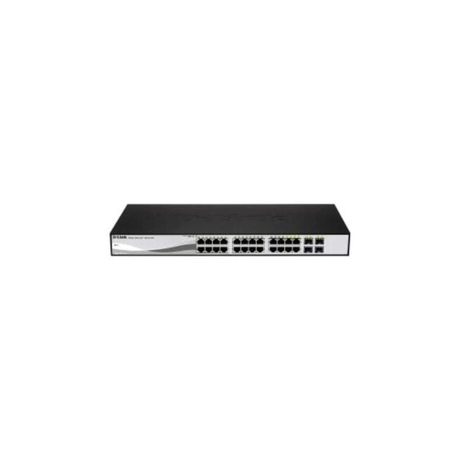 DGS-1210-28P D-Link 24-Port 10/100/1000Base-T Managed Gigabit Ethernet Switch with 4 Gigabit SFP Ports Rack-Mountable