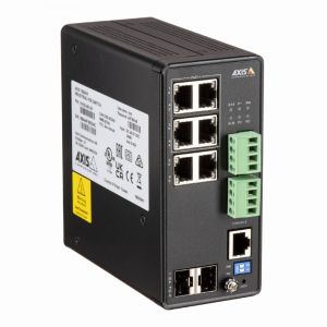 01633-001 Axis T8504-R 4 x Ports 1000Base-T PoE+ + 2 x Ports 1000Base-X SFP Layer 2 Managed Industrial Switch