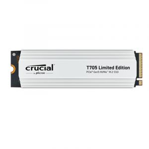 Crucial T705 2TB PCIe 5.0 NVMe M.2 SSD with Limited Edition White Heatsink