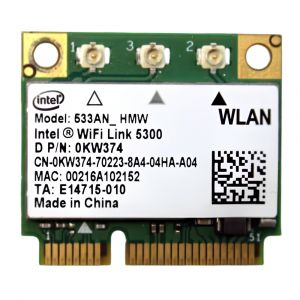 KW374 Dell Wireless 5300 802.11a/b/g/n Half-Height Mini PCIe WLAN Card