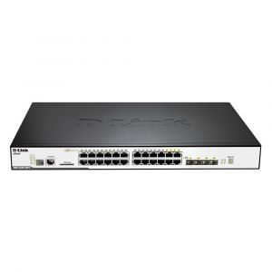 DGS-3120-24PC D-Link 20-Port PoE 1GBase-T + 4 Combo RJ-45/SFP Layer 3 Switch