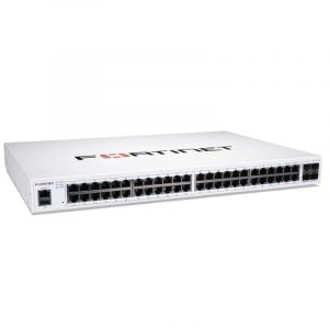 FS-148F-FPOE Fortinet FortiSwitch 100 Series 148-FPoE 48 x RJ-45 Ports PoE+ 1000Base-T + 4 x SFP+ Ports Layer 2 Managed 1U Rack-mountable Gigabit Ethernet Network Switch
