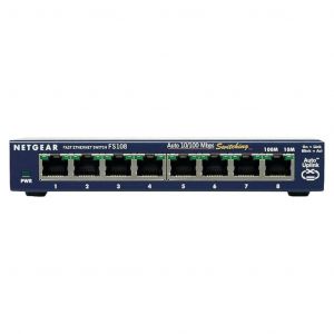 FS108-300UKS Netgear FS108 8-Port 10/100 Fast Ethernet Unmanaged Switch