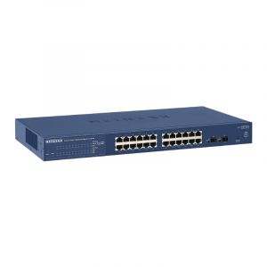 GS724TP Netgear ProSafe 24 x Ports PoE+ 10/100/1000GBase-T + 2 x SFP Ports Layer 2 Managed 1U Rack-mountable Gigabit Ethernet Network Switch