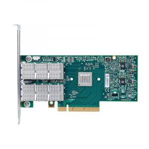 MCX414A-BCAT Mellanox ConnectX-4 EN Network Interface Card 40/56GbE Dual-Port QSFP28 PCIe3.0 x8 RoHS R6