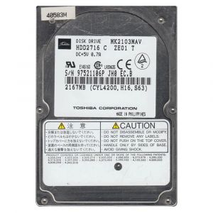 MK2103MAV Toshiba 2.16GB 4200RPM IDE Fast ATA-3 128KB 2.5-inch Hard Drive