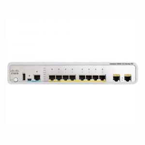 WS-C3560CPD-8PT-S Cisco Catalyst 3560-C Series C3560CPD-8PT 8 x RJ-45 Ports PoE+ 10/100/1000Base-T + 2 x GE Uplinks Ports Layer 2 Managed Wall-Mountable Gigabit Ethernet Network Switch