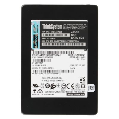 02JG879 Lenovo 5300 480GB SATA 3.5-Inch Non-Hot-Swap Solid State Drive for ST50
