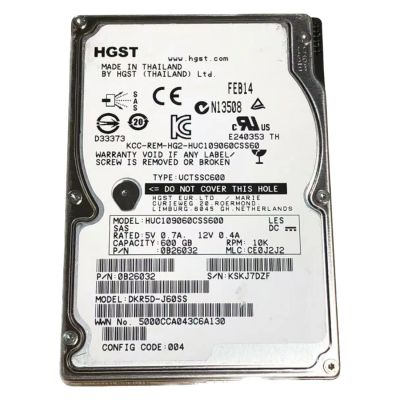 0B26032 HGST Ultrastar C10K900 Series 600GB 10000RPM SAS 6Gb/s 64MB Cache 512e SFF 2.5-Inch Hard Drive
