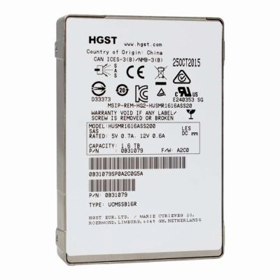 0B31079 HGST Ultrastar SSD1600MR Series 1.6TB Multi-Level Cell SAS 12Gb/s Read Intensive (Crypto Sanitize) 2.5-inch Solid State Drive