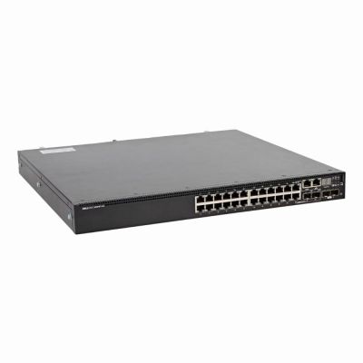 0DVH7N Dell EMC Networking N3024ET-ON 24 x Ports 10/100/1000 + 2 x Ports 10 Gigabit SFP+ + 2 x Ports 1000Base-T Combo Rack-Mountable 1U Layer 3 Managed Gigabit Ethernet Network Switch