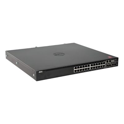 0N3024 Dell EMC PowerSwitch N3024 24 x Ports 10/100/1000Base-T + 2 x Ports 10 Gigabit SFP+ 2 x 1000Base-T Combo Ports Rack-Mountable Layer 3 Managed Gigabit Ethernet Switch