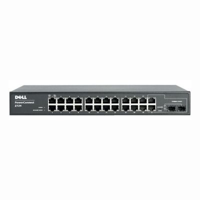 0TJ689 Dell PowerConnect 2724 24-Ports 10/100/1000Base-T + 2-Ports SFP Layer 3 Managed Gigabit Ethernet Network Switch