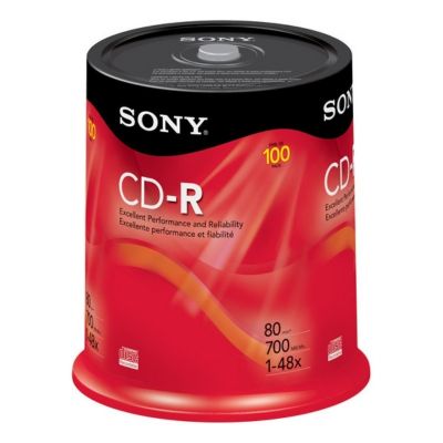100CDQ80RS Sony 700MB 48x CD-R Media 120mm Optical Media
