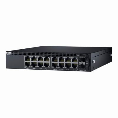 210-AEIK Dell Networking X-Series X1018 16 x RJ-45 Ports 10/100/1000Base-T + 2 x SFP Ports Layer 2 Managed 1U Rack-mountable Gigabit Ethernet Switch