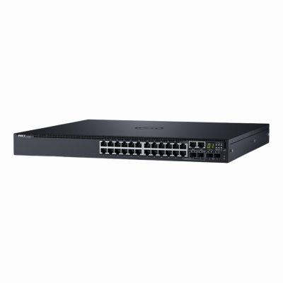 210-AFSX Dell S3124 24-Ports 10/100/1000Base-T RJ-45 2-Ports 10GBase-X SFP+ 2-Ports 1000Base-X SFP Combo Layer 3 Managed Stackable Rack-mountable 1U Gigabit Ethernet Switch