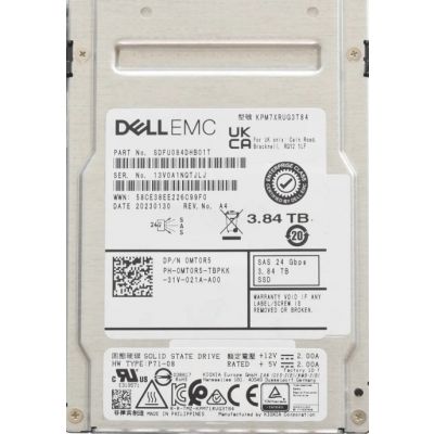 KPM7XRUG3T84 Kioxia PM7-R 3.84TB 24Gb/s SAS 2.5-Inch Read Intensive Solid State Drive Dell OEM