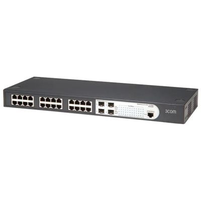 3CBLSG24PWR 3Com 24-Port PoE Gigabit Layer 2 Managed Switch 1U Rack