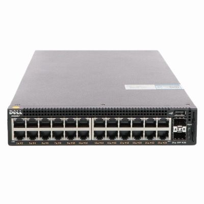 62MWJ Dell X-Series X1026P 24 x Ports PoE 10/100/1000Base-T + 2 x SFP+ Ports Layer 2 Managed 1U Rack-Mountable Gigabit Ethernet Network Switch