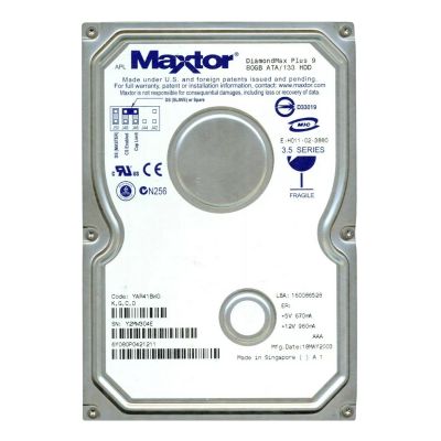 6Y080P0-421211 Maxtor DiamondMax Plus 9 80GB 7.2K RPM ATA 8MB Cache 3.5-Inch Hard Drive