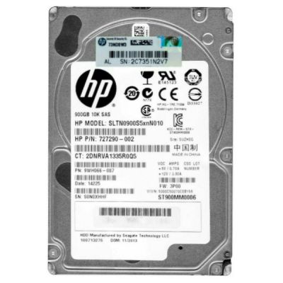 727290-002 HP 900GB 10000RPM SAS 6Gb/s 2.5-inch SFF Hard Drive