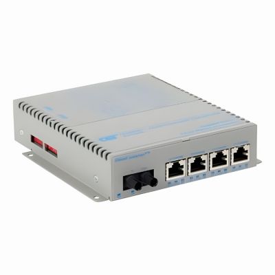 9443-1-14-9Z Omnitron Systems OmniConverter 4 x Ports PoE+ 10/100/1000Base-T + 1 x SFP Port Layer 2 Unmanaged 1U Rack-mountable Ethernet Fibre Switch