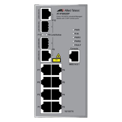 AT-IFS802SP/POE(W)-80 Allied Telesis 8-Port 10/100Base-TX PoE+2 SFP Combo Layer 2 Switch
