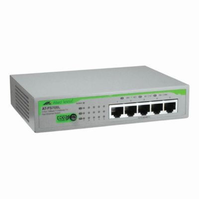 AT-FS705L Allied Telesis FS700 Series 5 x Ports 10/100Base-TX Rack-mountable Layer 2 Unmanaged Fast Ethernet Network Switch